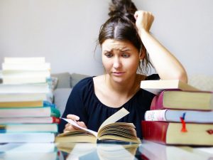 student reading